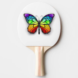 Rainbow butterfly Monarch Ping Pong Paddle