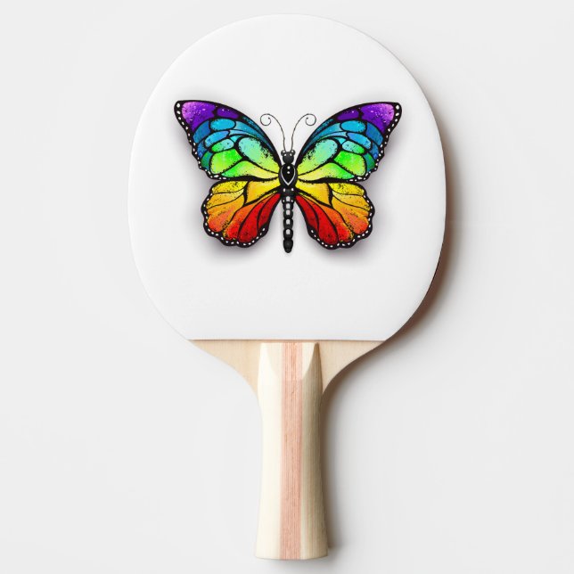 Rainbow butterfly Monarch Ping Pong Paddle (Front)
