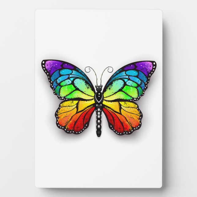 Rainbow butterfly Monarch Plaque (Front)