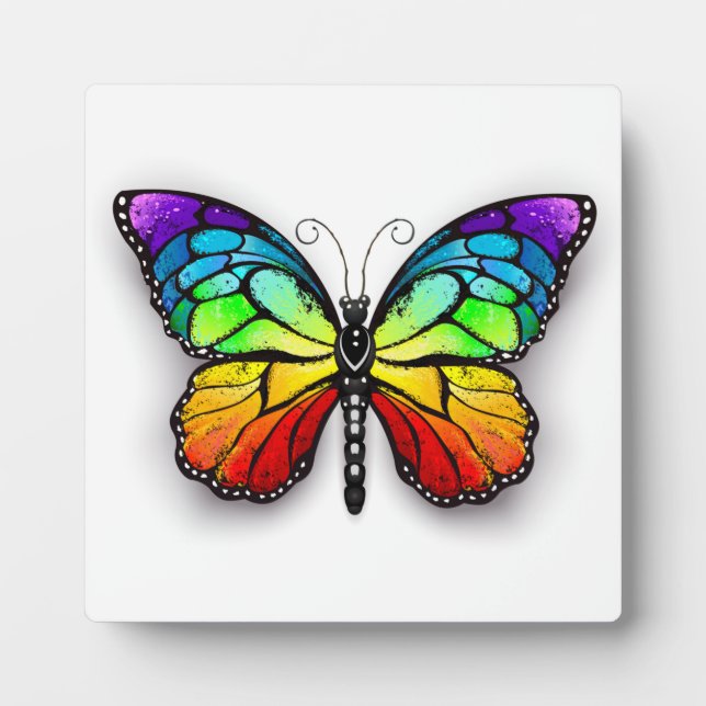 Rainbow butterfly Monarch Plaque (Front)