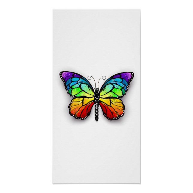 Rainbow butterfly Monarch Poster (Front)