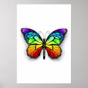 Rainbow butterfly Monarch Poster