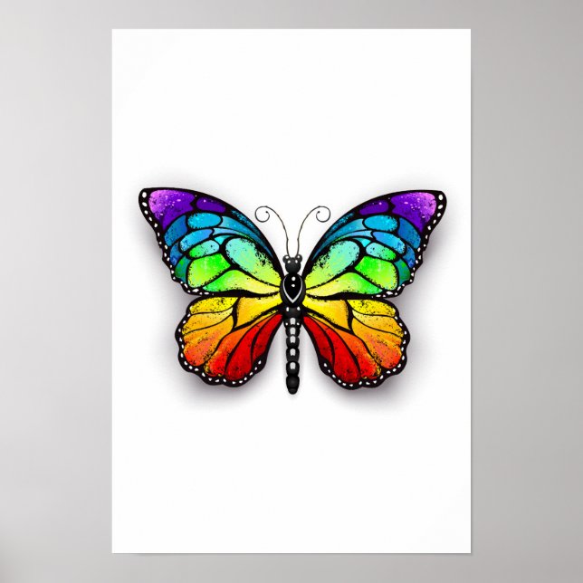 Rainbow butterfly Monarch Poster (Front)
