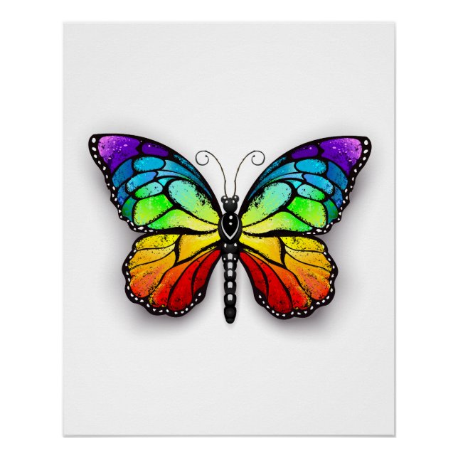Rainbow butterfly Monarch Poster (Front)
