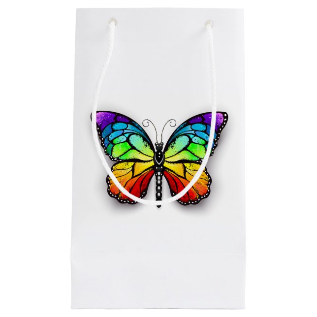 Rainbow butterfly Monarch Small Gift Bag (Front)