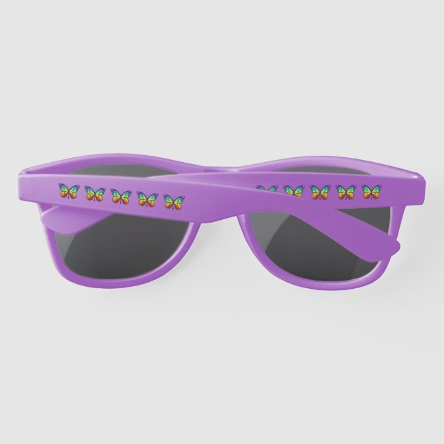 Rainbow butterfly Monarch Sunglasses (Back)