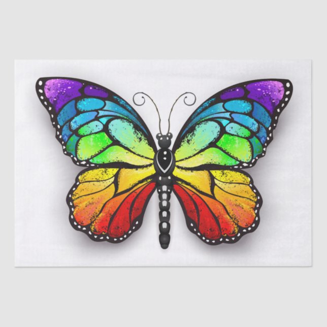 Rainbow butterfly Monarch Tissue Paper (Front)