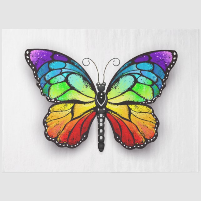 Rainbow butterfly Monarch Tissue Paper (Front)
