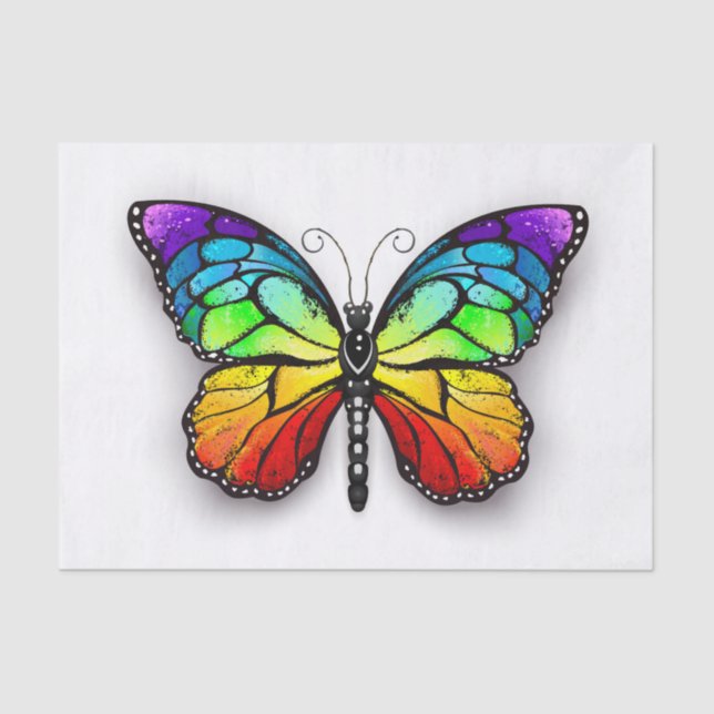 Rainbow butterfly Monarch Tissue Paper (Front)