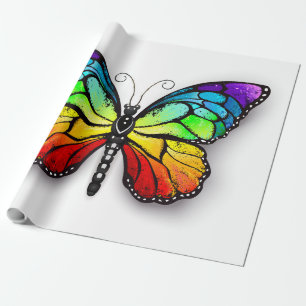Rainbow butterfly Monarch Wrapping Paper