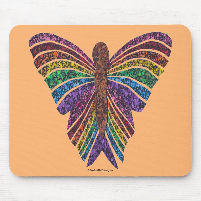 Rainbow Butterfly (orange) - Mouse Pad (Front)