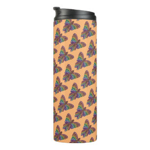 Rainbow Butterfly (orange) - Thermal Tumbler
