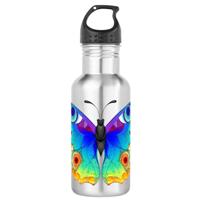 Rainbow Butterfly Peacock Eye 710 Ml Water Bottle (Front)