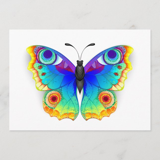 Rainbow Butterfly Peacock Eye Advice Card (Front)