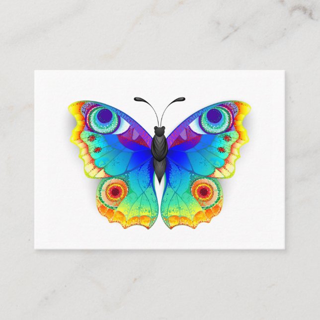 Rainbow Butterfly Peacock Eye Calling Card (Front)