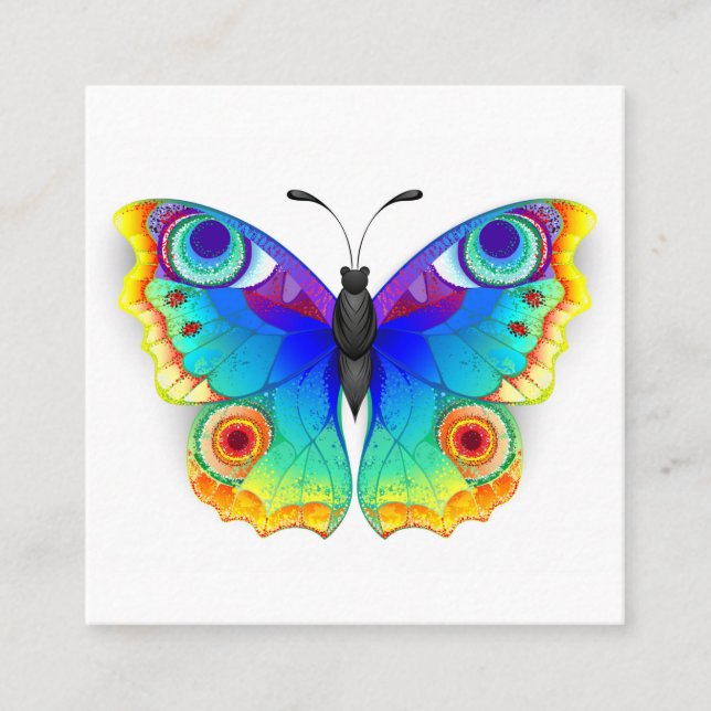 Rainbow Butterfly Peacock Eye Calling Card (Front)
