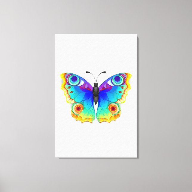 Rainbow Butterfly Peacock Eye Canvas Print (Front)