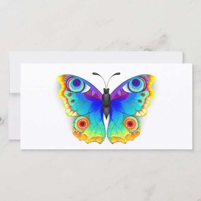 Rainbow Butterfly Peacock Eye Card (Front)