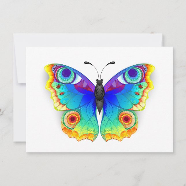 Rainbow Butterfly Peacock Eye Card (Front)