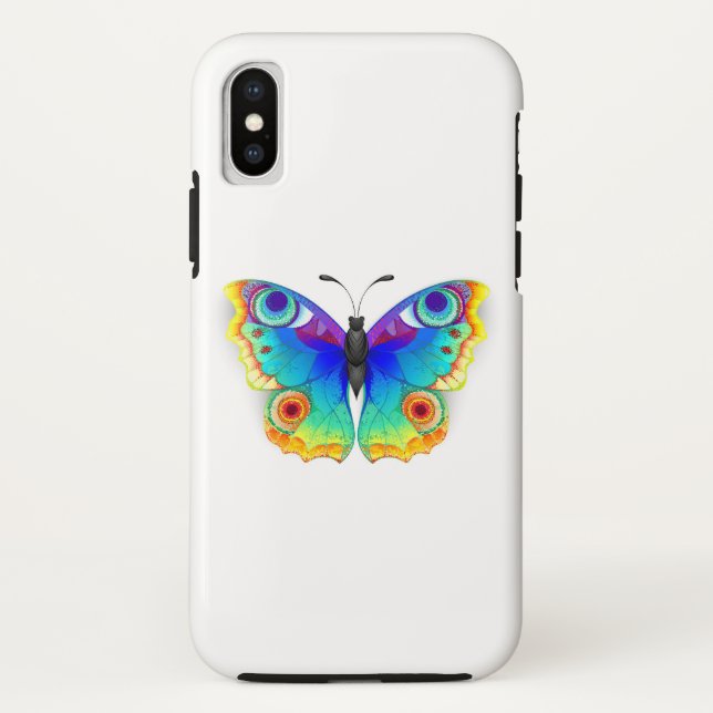 Rainbow Butterfly Peacock Eye Case-Mate iPhone Case (Back)