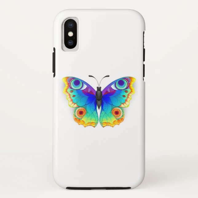 Rainbow Butterfly Peacock Eye Case-Mate iPhone Case (Back)