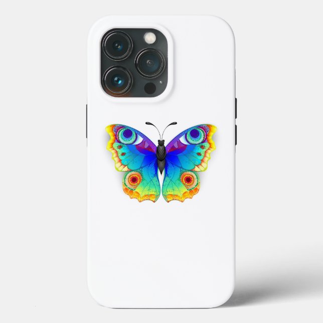 Rainbow Butterfly Peacock Eye Case-Mate iPhone Case (Back)