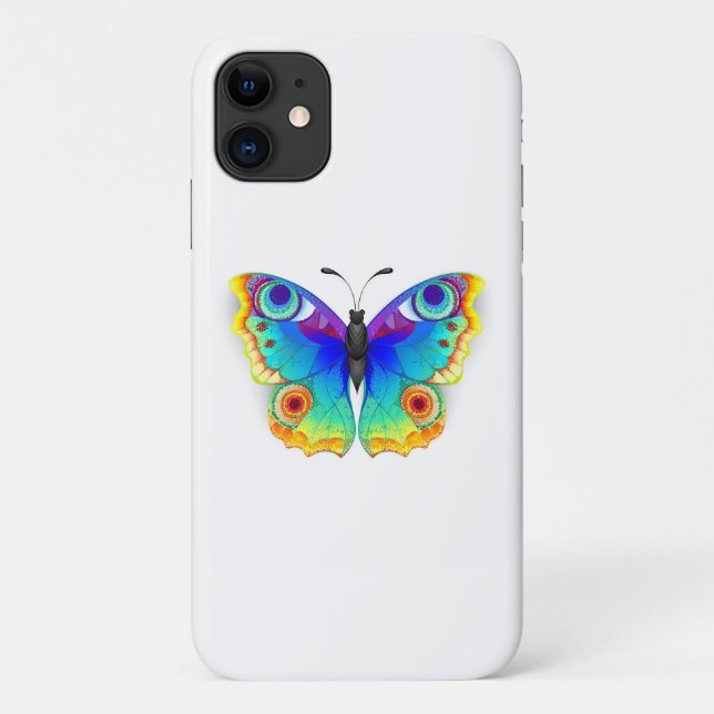 Rainbow Butterfly Peacock Eye Case-Mate iPhone Case (Back)