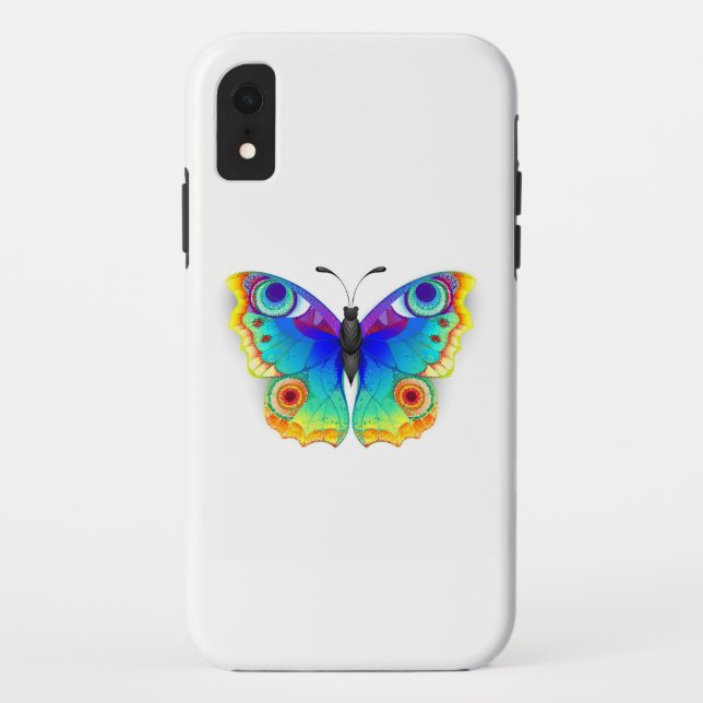 Rainbow Butterfly Peacock Eye Case-Mate iPhone Case (Back)