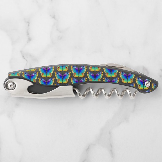 Rainbow Butterfly Peacock Eye Corkscrew (Front)