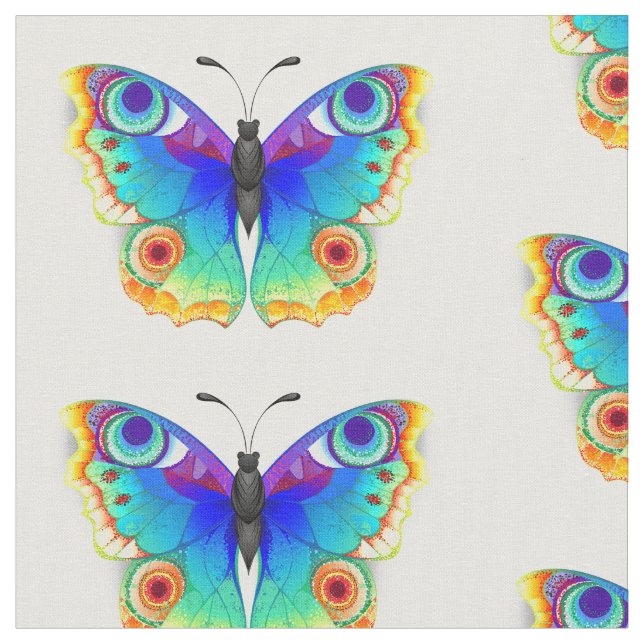 Rainbow Butterfly Peacock Eye Fabric (Close Up)
