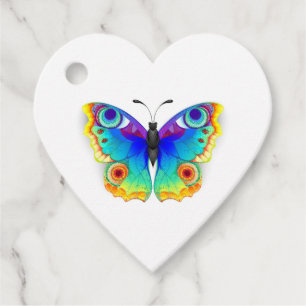 Rainbow Butterfly Peacock Eye Favour Tags