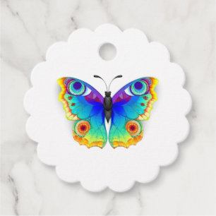 Rainbow Butterfly Peacock Eye Favour Tags