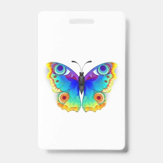 Rainbow Butterfly Peacock Eye ID Badge (Front)
