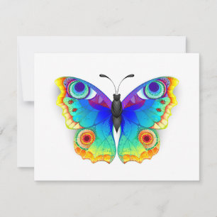 Rainbow Butterfly Peacock Eye Invitation