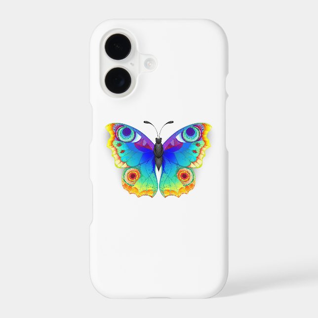 Rainbow Butterfly Peacock Eye iPhone Case (Back)