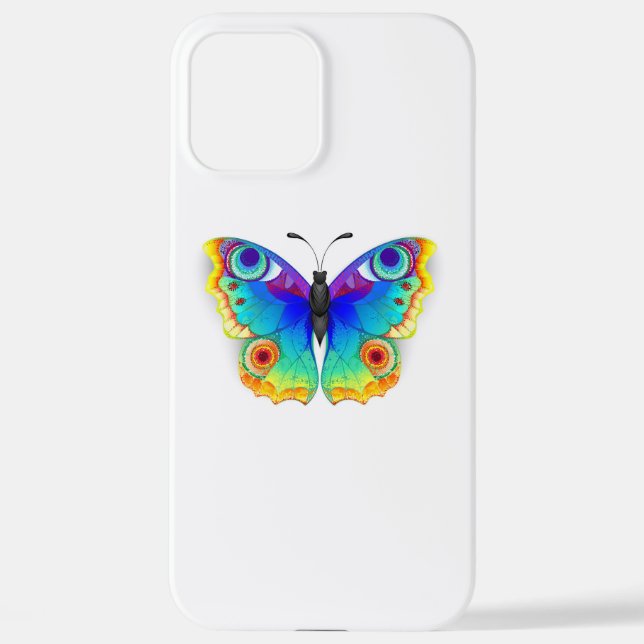 Rainbow Butterfly Peacock Eye iPhone Case (Back)