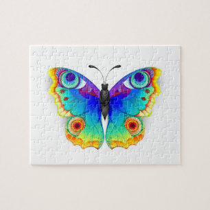 Rainbow Butterfly Peacock Eye Jigsaw Puzzle