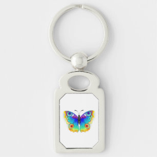 Rainbow Butterfly Peacock Eye Key Ring
