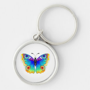 Rainbow Butterfly Peacock Eye Key Ring