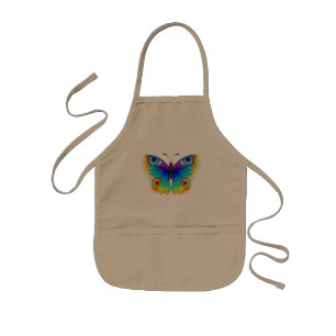 Rainbow Butterfly Peacock Eye Kids Apron