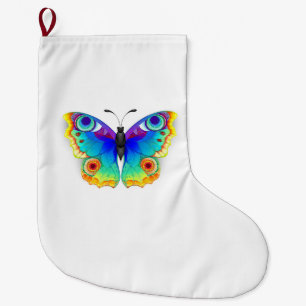 Rainbow Butterfly Peacock Eye Large Christmas Stocking