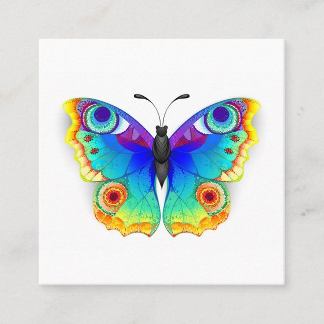 Rainbow Butterfly Peacock Eye Loyalty Card (Front)