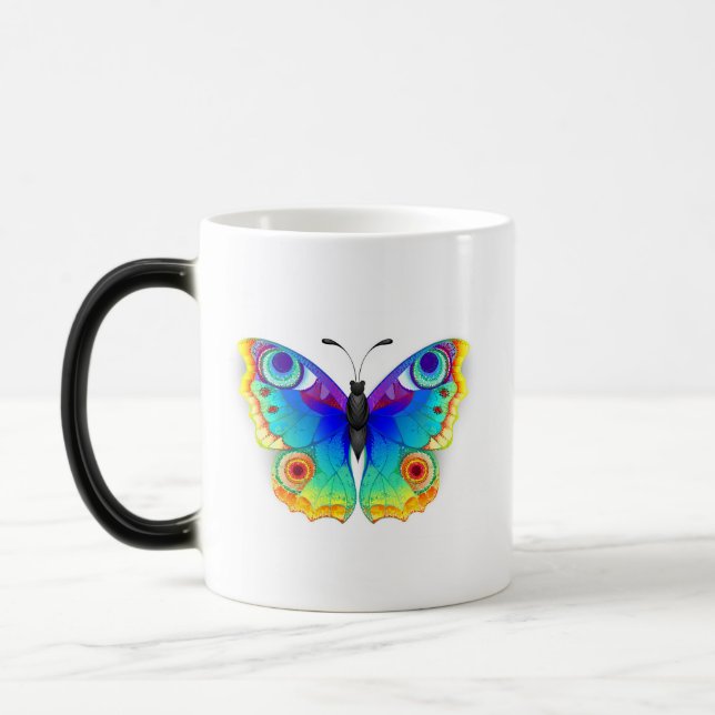 Rainbow Butterfly Peacock Eye Magic Mug (Left)