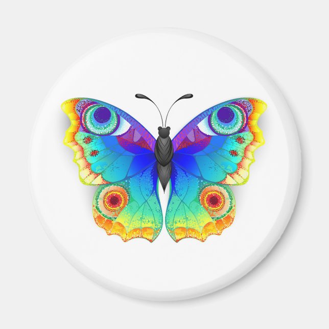 Rainbow Butterfly Peacock Eye Magnet (Front)