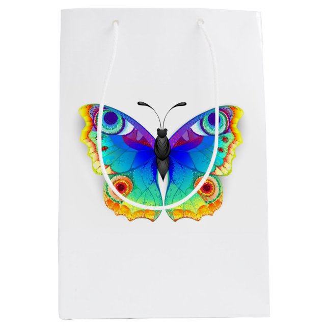 Rainbow Butterfly Peacock Eye Medium Gift Bag (Front)