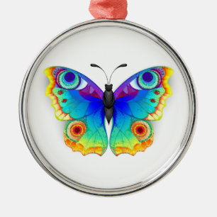 Rainbow Butterfly Peacock Eye Metal Tree Decoration
