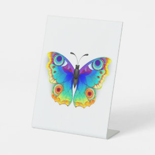 Rainbow Butterfly Peacock Eye Pedestal Sign