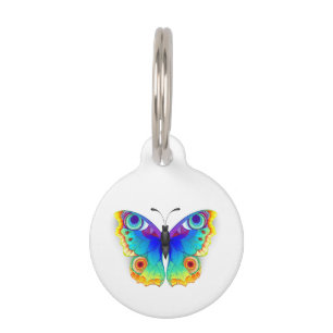 Rainbow Butterfly Peacock Eye Pet Tag