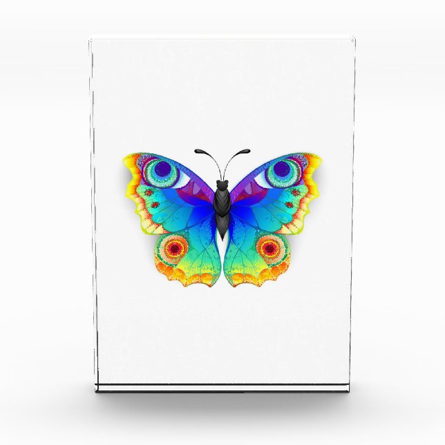 Rainbow Butterfly Peacock Eye Photo Block (Front)