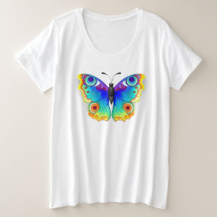 Rainbow Butterfly Peacock Eye Plus Size T-Shirt